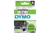 Papir, Fotopapir og Etiketter - DYMO D1 tape | 9mm x 7m rulle | sort på hvid - S0720680