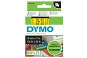 Papir, Fotopapir og Etiketter - DYMO D1 tape | 6mm x 7m rulle | sort på gul - 43618