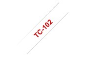 Papir, Fotopapir og Etiketter - Brother TC-tape / 12mm / Rød tekst / K - TC102