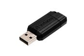 USB Stick - Verbatim PinStripe - Sort - 16GB - USB Stick - 49063