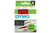 Papir, Fotopapir og Etiketter - DYMO D1 tape | 19mm x 7m rulle | sort på rød - 45807