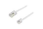Netværkskabel - Deltaco 8P4C(RJ45) til 6P4C(RJ11) 1.0 m - Hvid - 1m - DEL-1701
