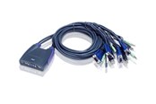KVM-switch - ATEN CS64US 4-Port USB VGA/Audio Cable KVM Switch 0.9m - CS64US-AT