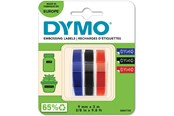 Papir, Fotopapir og Etiketter - DYMO prægetape selvklæbende | 9mm x 3m | Sort, blå og rød | 3 Stk - S0847750
