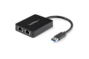 Netværksadapter (netkort, printserver mv.) - StarTech.com USB32000SPT USB 3.0 to Dual Port Gigabit Ethernet Adapter w/ USB Port 10/100/1000 Mbps USB Gigabit LAN Network NIC Adapter - USB32000SPT