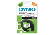 Papir, Fotopapir og Etiketter - DYMO Letratag papirtape | sort på hvid | 12mm x 4m rulle - S0721510