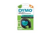 Papir, Fotopapir og Etiketter - DYMO Letratag plastiktape | sort på grøn | 12mm x 4m rulle - S0721640