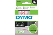 Papir, Fotopapir og Etiketter - DYMO D1 tape | 12mm x 7m rulle | rød på hvid - S0720550