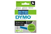 Papir, Fotopapir og Etiketter - DYMO D1 tape | 12mm x 7m rulle | sort på blå - S0720560