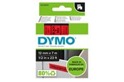 Papir, Fotopapir og Etiketter - DYMO D1 tape | 12mm x 7m rulle | sort på rød - S0720570