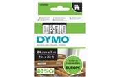 Papir, Fotopapir og Etiketter - DYMO D1 tape | 24mm x 7m rulle | sort på hvid - S0720930