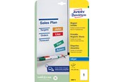 Papir, Fotopapir og Etiketter - Avery Magnetskilte, 210 x 297 mm, 5 Etiketter, Hvid - J8867-5