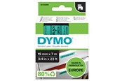 Papir, Fotopapir og Etiketter - DYMO D1 tape | 19mm x 7m rulle | sort på grøn - S0720890