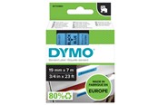 Papir, Fotopapir og Etiketter - DYMO D1 tape | 19mm x 7m rulle | sort på blå - S0720860