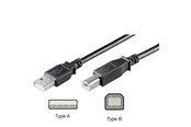 USB kabel - Pro USB-A <-> USB-B 2.0 - 0.25m - Sort - 4040849951299