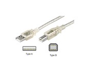 USB kabel - Pro USB-A <-> USB-B 2.0 - 1.8m - Transparent - 4040849689727