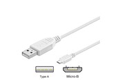 USB kabel - Pro USB-A <-> USB Micro-B - 0.3m - Hvid - 4040849961915