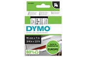 Papir, Fotopapir og Etiketter - DYMO D1 tape | 19mm x 7m rulle | sort på klar - S0720820