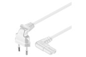 Strømkabel (ekstern) - Pro Strømkabel C7 (2 pins) - Hvid - 2m - 90° - 4040849973512