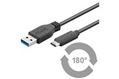 USB kabel - Pro USB-A <-> USB-C - 2m - USB 3.0 - Sort - PUSB3.2G1-AC-BLK-2M