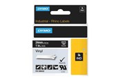 Papir, Fotopapir og Etiketter - DYMO Rhino industri vinyl tape | 24 mm x 5.5 m rulle | hvid på sort - 1805432
