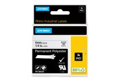 Papir, Fotopapir og Etiketter - DYMO Dymo Rhino permanent polyester | 6mm x 5.5m | sort på hvid - 1805442