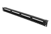 Netværkstilbehør - Deltaco PAN-112 UTP patch panel 24xRJ45 Cat6 krone terminal 1U 19" black - PAN-112