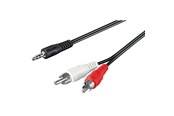 Audio kabel - Pro MiniJack - 2xRCA - Black - 10m - 4040849504419