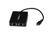 Netværksadapter (netkort, printserver mv.) - StarTech.com USB-C to Dual Gigabit Ethernet Adapter with USB 3.0 (Type-A) Port USB Type-C Gigabit Network Adapter - US1GC301AU2R
