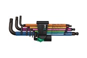 Håndværktøj - Wera 950 SPKL/9 SM N Multicolour vinkelnøglesæt, metrisk, BlackLaser, 9 dele - 05073593001