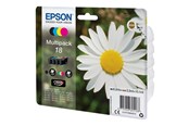 Blæk, Toner & Forbrugsstoffer - Epson 18 Multipack (Black Cyan Magenta Yellow) Ink - C13T18064012