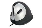 Mus - R-Go Tools R-Go HE Mouse Vertical Mouse Medium Left - Ergonomisk mus - 5 knapper - Sølv - RGOHELE