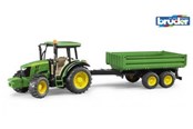 Legetøjsbil - Bruder John Deere 5115M tractor with tipping trailer - 2108