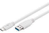 USB kabel - Pro USB-A <-> USB-C - 1m - USB 3.0 - Hvid - PUSB3.2G1-AC-WHT-1M
