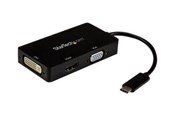 Skærmkabel - StarTech.com USB-C Multiport Adapter - 3-in-1 USB C to HDMI DVI or VGA - ekstern videoadapter - CDPVGDVHDBP