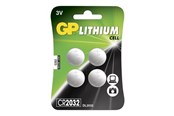 Batteri - GP knapcelle Lithium CR2032 3V, 4-pak - 103182