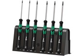 Værktøj - Wera 2067/6 elektronik-TORX® BO-skruetrækkersæt + rack, 6 dele - 5118154001