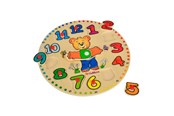 Trælegetøj - Eichhorn Wooden Leather Clock - 100005456