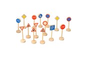 Trælegetøj - Goki Wooden Traffic Sign Set - wm 397