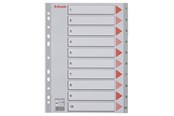 Lommer, Omslag & Registre - Esselte Register PP A4 1-10 grå - 100105