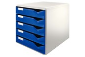 Skrivebordstilbehør - Leitz Skuffekabinet  Post og Form set - 5 skuffer A4 Blå - 52800035