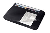 Skrivebordstilbehør - Leitz Skriveunderlag 50x65 sort m.klar overlæg - 53120095