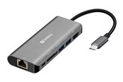 Dockingstation - Sandberg USB-C Dock HDMI+LAN+SD+USB100W - 136-18
