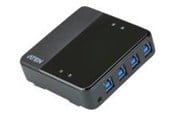 USB hub - ATEN USB 4-port USB 3.0 Peripheral Sharing Device USB hub - 4 ports - Grå - US434-AT