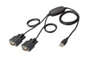Netværksadapter (netkort, printserver mv.) - DIGITUS USB to 2x RS232 Serial Adapter - DA-70158