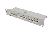 Netværkstilbehør - Deltaco 10" patch panel 12xRJ45 Cat6a STP 10Gb - 10-PATCH14