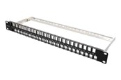 Netværkstilbehør - Deltaco 19" Keystone Patch Panel 48 Ports 1U Metal Black - PAN-115