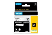 Papir, Fotopapir og Etiketter - DYMO Dymo Rhino permanent polyester | 12mm x 5.5m | sort på klar - 622289