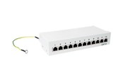 Netværkstilbehør - LogiLink NP0017A Cat.6 Patch Panel 12-Port Shielded Desktop Light Grey - NP0017A