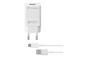 Mobil - Adaptere & Opladere - CELLULAR Line Adaptive Fast Charger Kit - ACHSMKIT15WTYCW